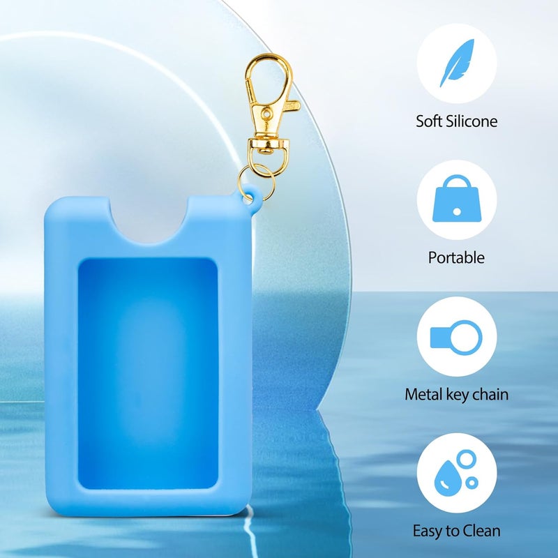 VANEST Silicone Case Compatible with Noshinku Pocket Hand Sanitizer, Protective Case with Keychain for Refillable Travel Size, Hand Sanitizer Spray Accessory (Blue) - Image 3